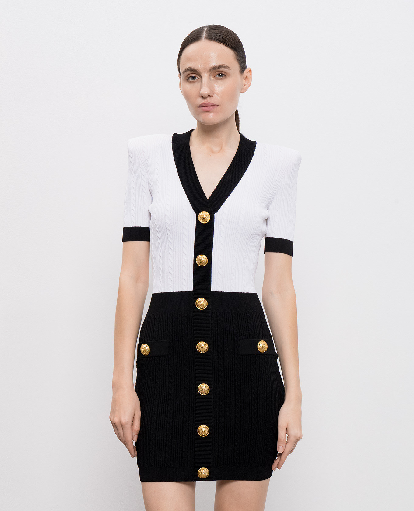 

Mini dress with branded rivets Balmain, Black