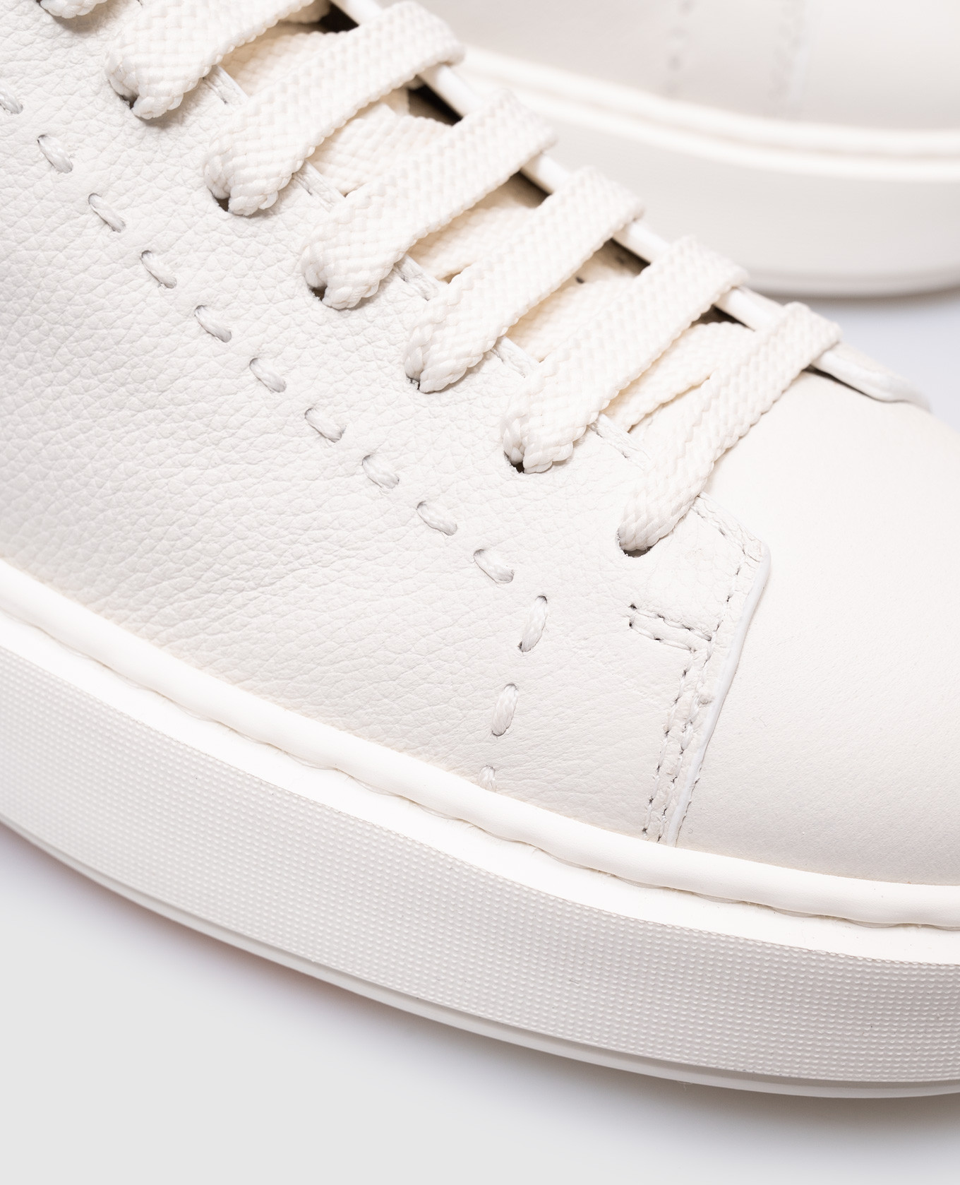 

White leather sneakers with logo Santoni