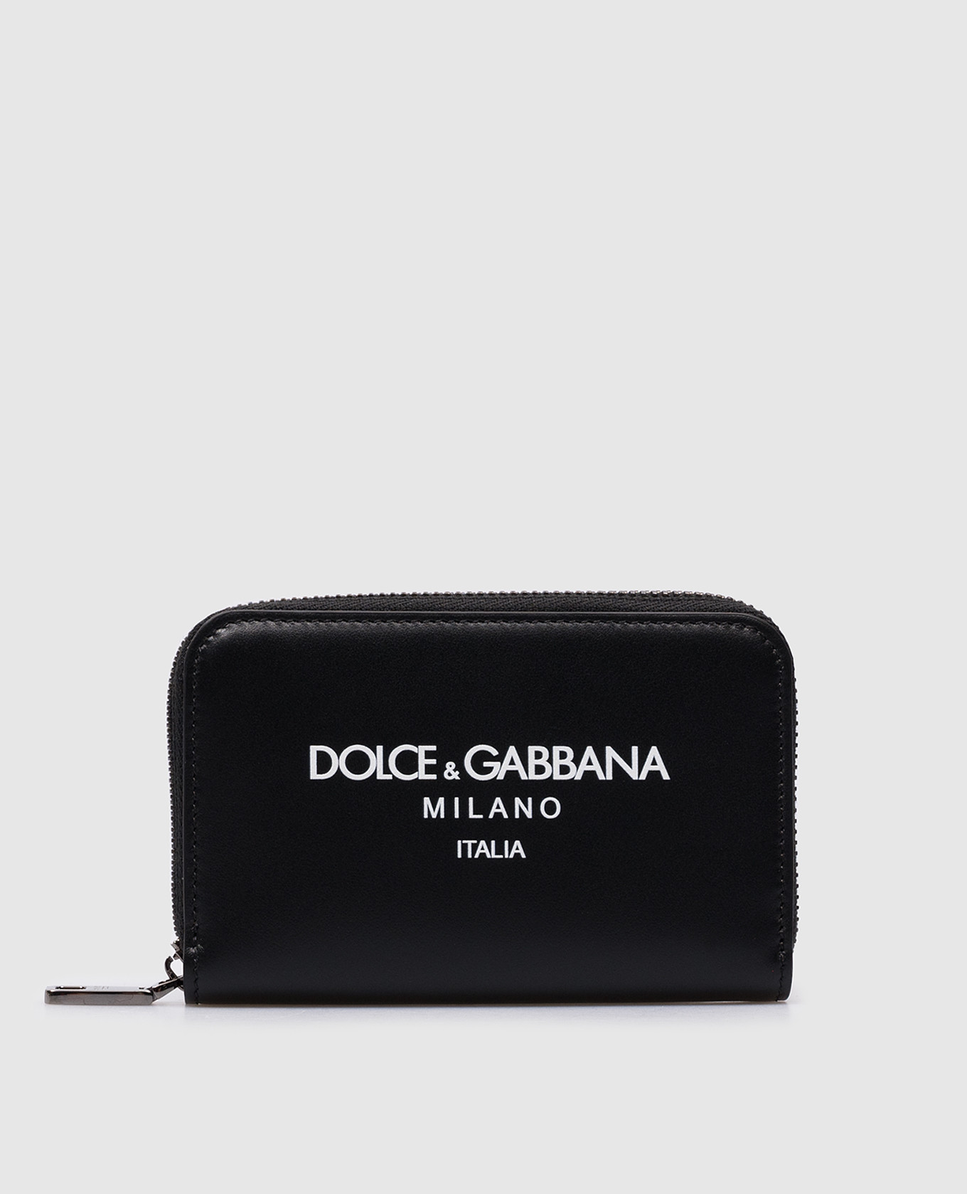 

Black leather wallet with logo print Dolce&Gabbana