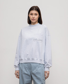 Brunello Cucinelli Gray sweatshirt with monil chain MP827BF600