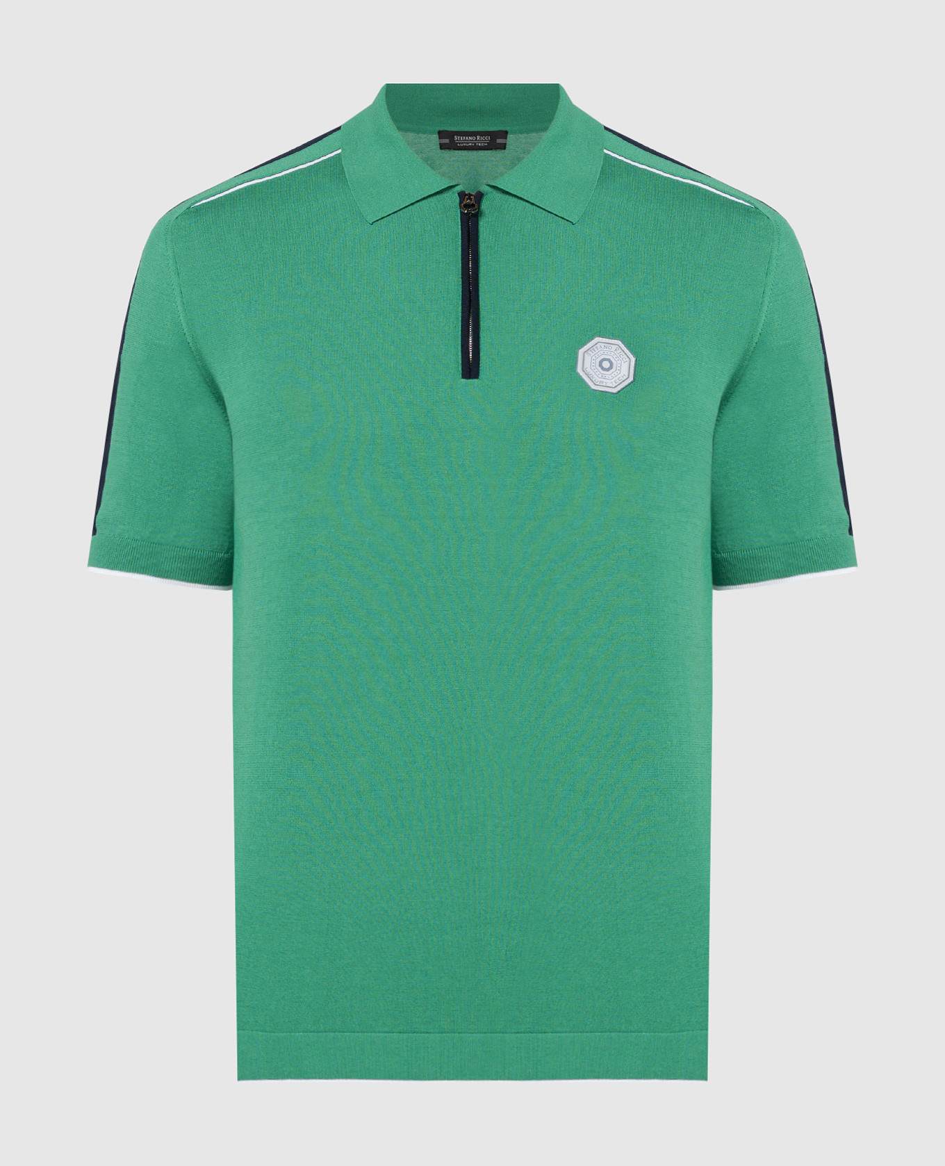 

Green polo shirt with logo patch Stefano Ricci