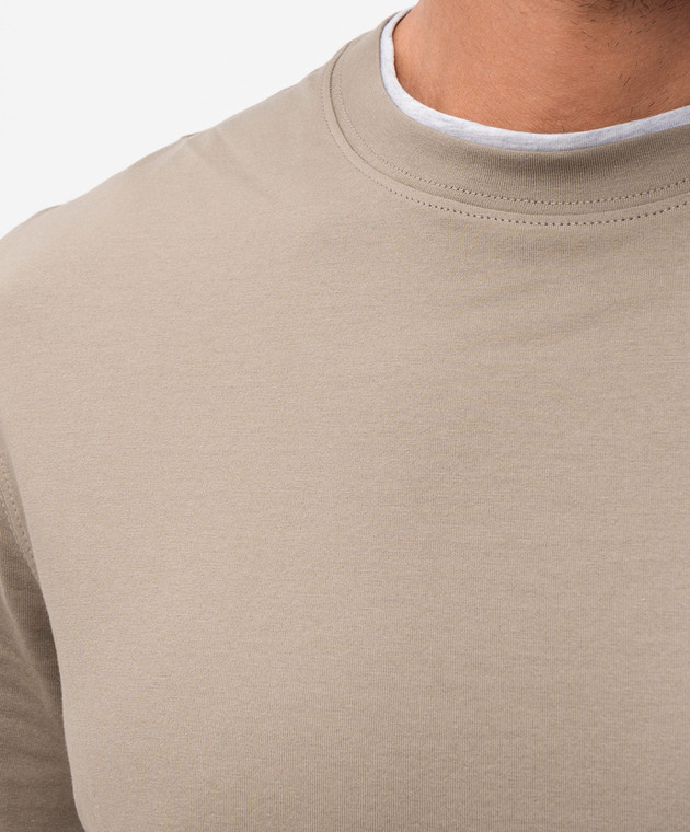 Brunello Cucinelli - Beige T-shirt M0B137427 - shop with