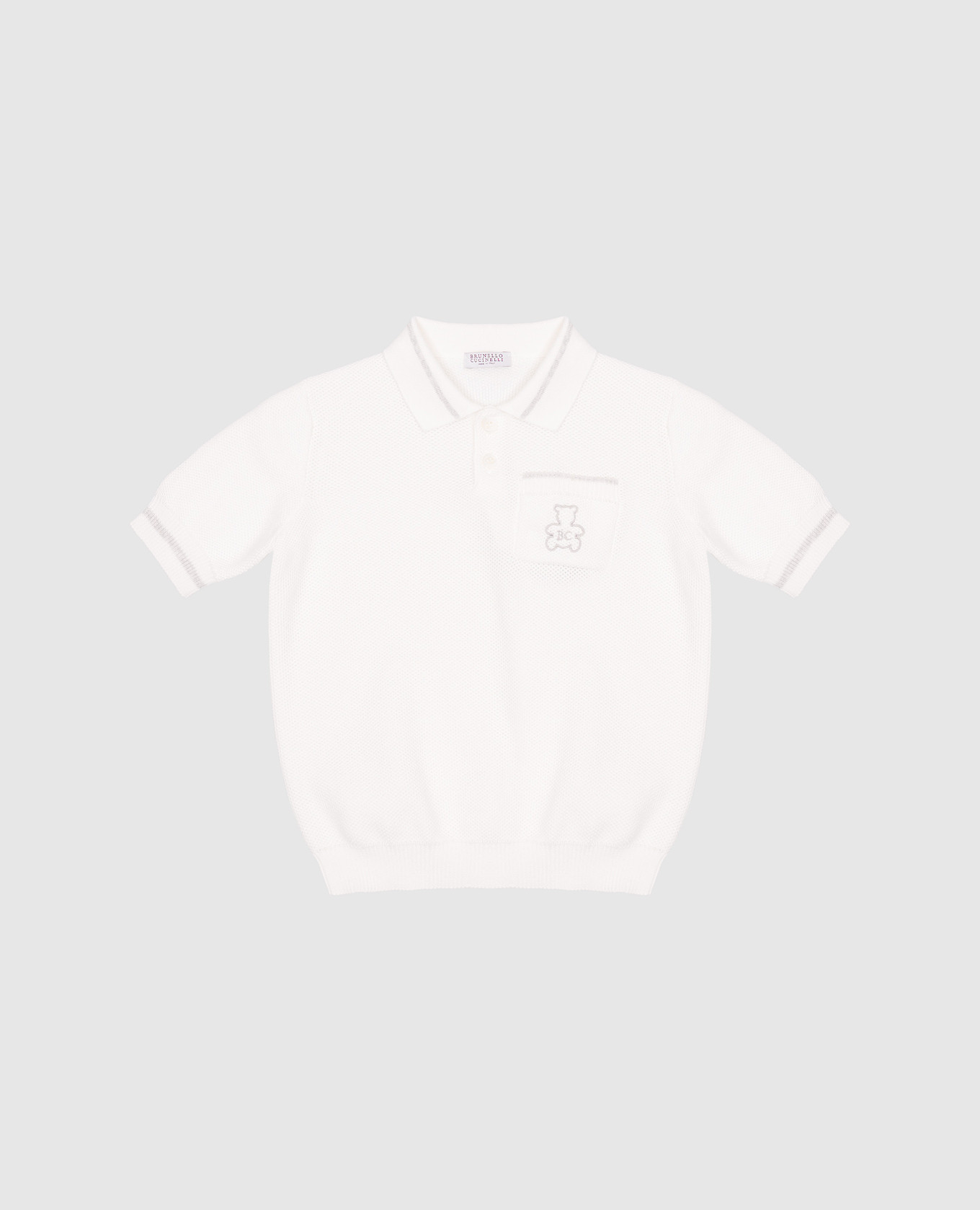 

Children's white polo shirt with embroidery Brunello Cucinelli