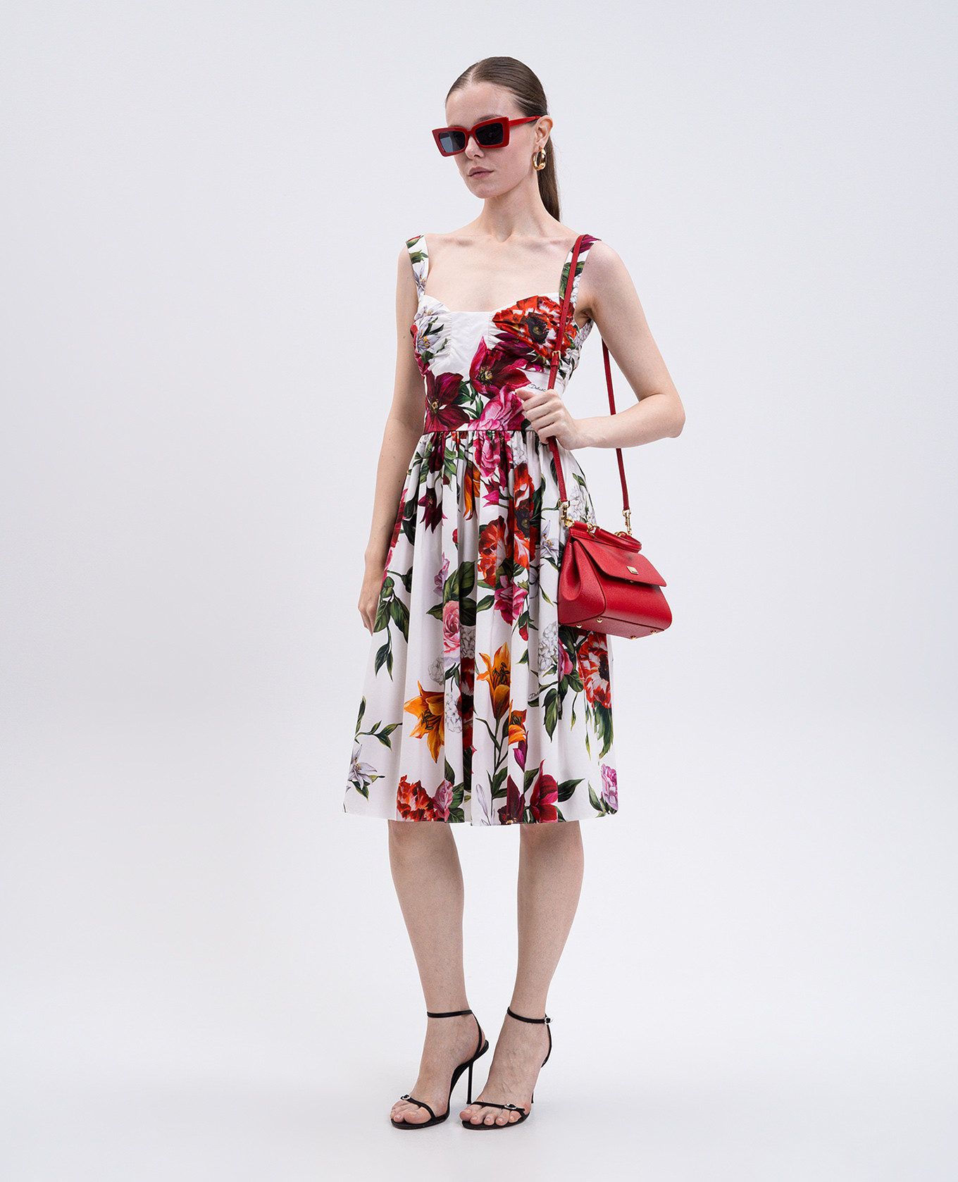 

White floral print midi dress Dolce&Gabbana