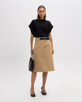 Bottega Veneta Beige midi skirt with intrecciato weave 791599V0BT0