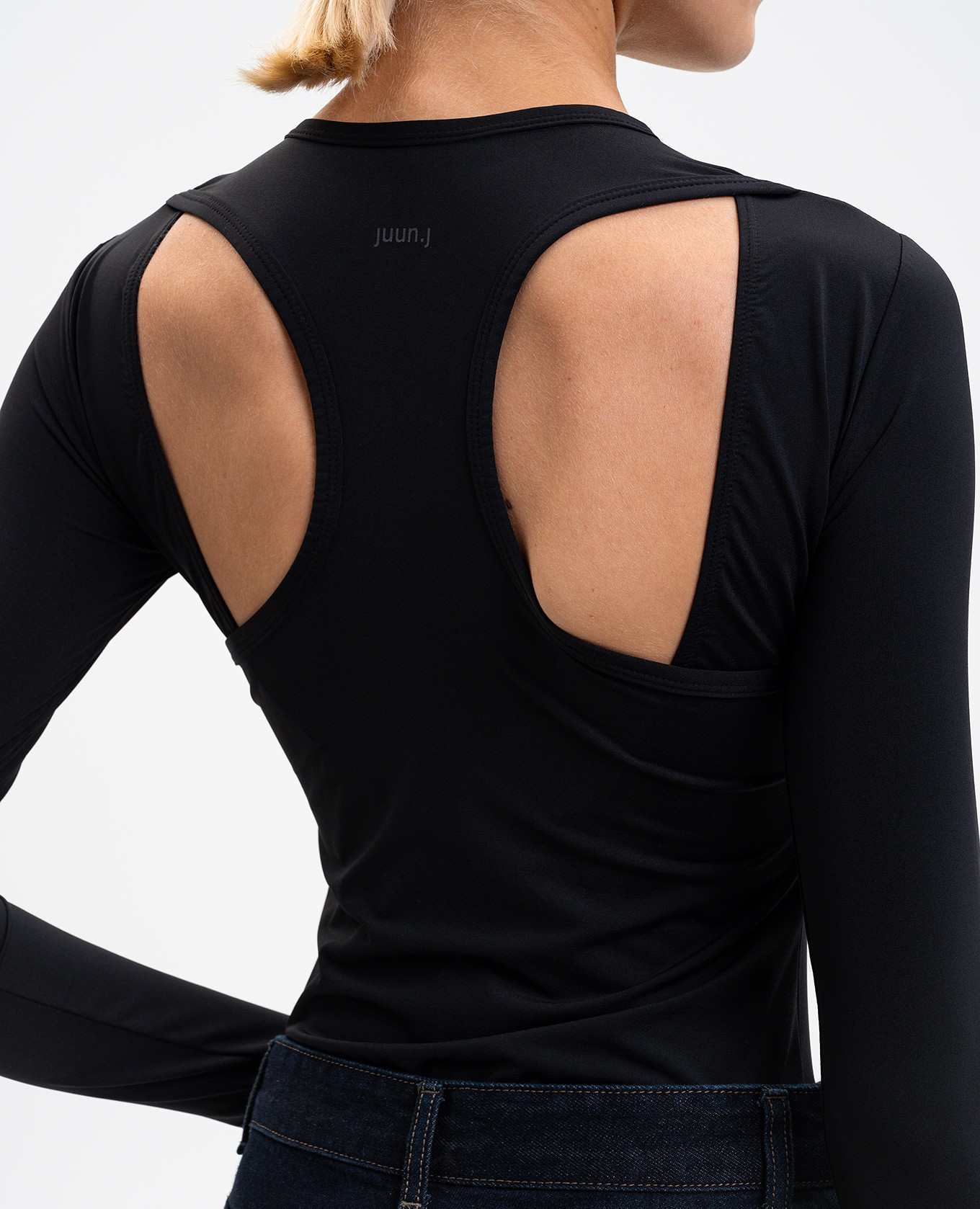 

Black bodysuit with logo print Juun.j