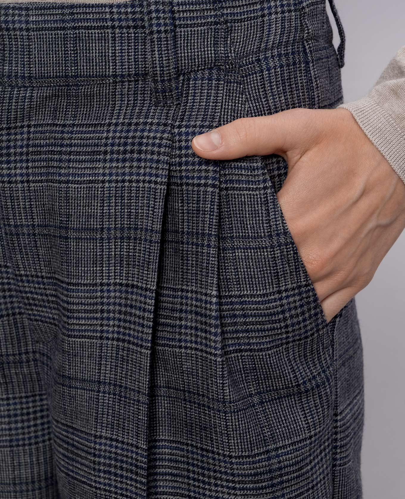

Gray wool checked pants Brunello Cucinelli, Grey