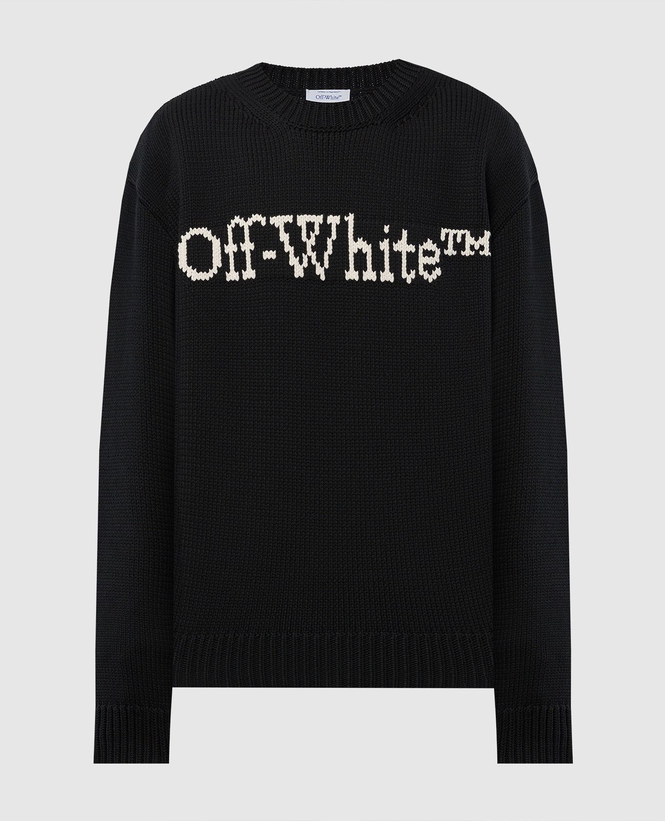 Black sweater with contrasting logo pattern off-white