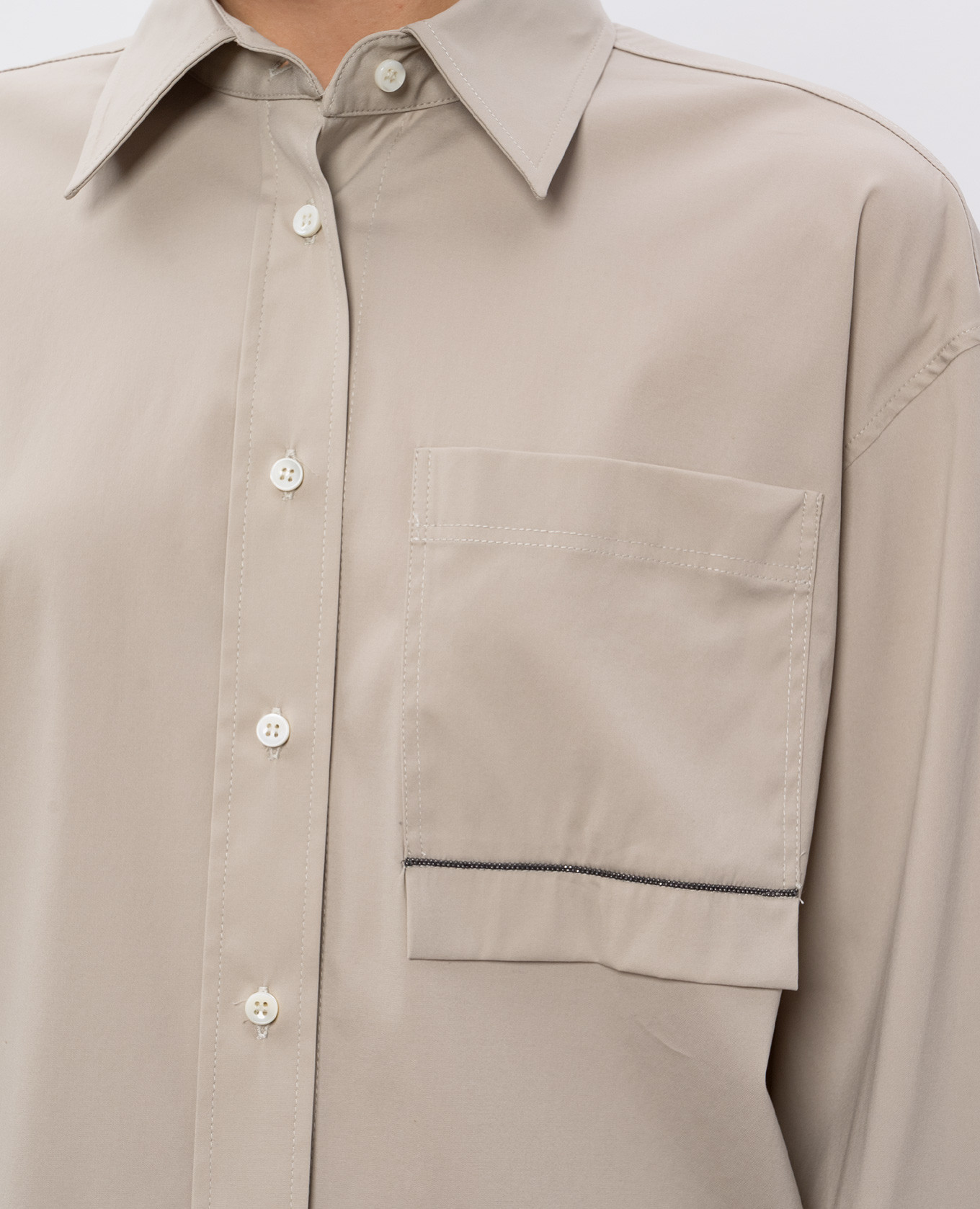 

Khaki shirt with monil chain Brunello Cucinelli