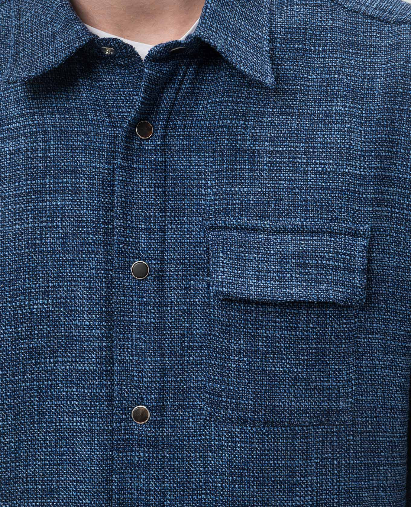 

Blue shirt with wool and silk Kiton