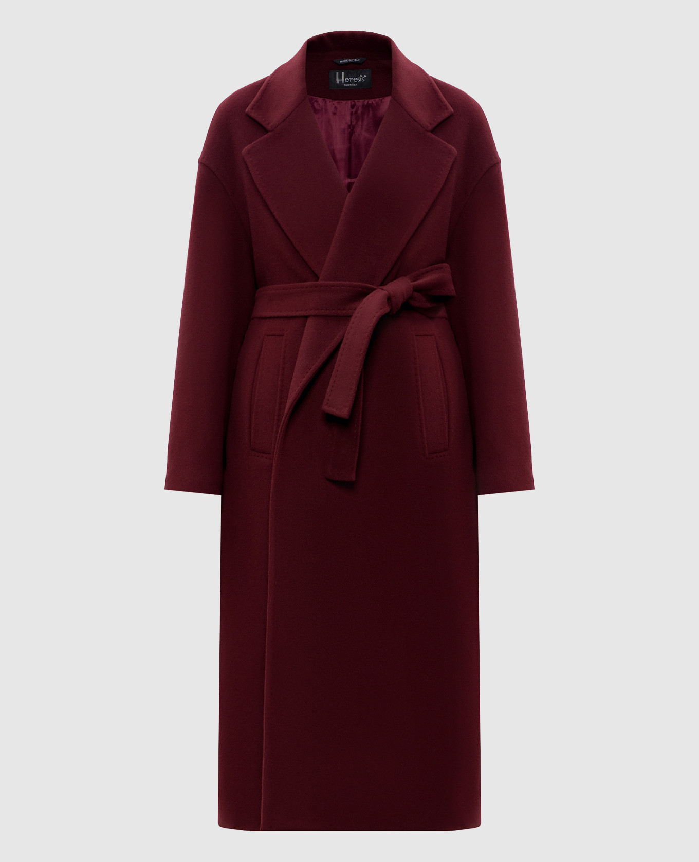 Burgundy wool coat with a smell