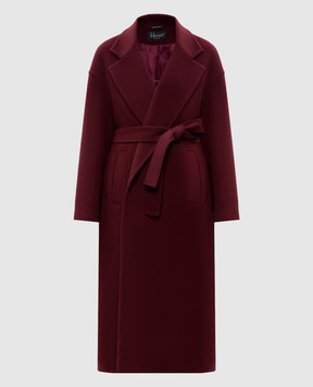 Heresis Burgundy wool coat with a smell G70120D150
