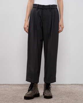 Brunello Cucinelli Gray pants with wool MPW07P8995