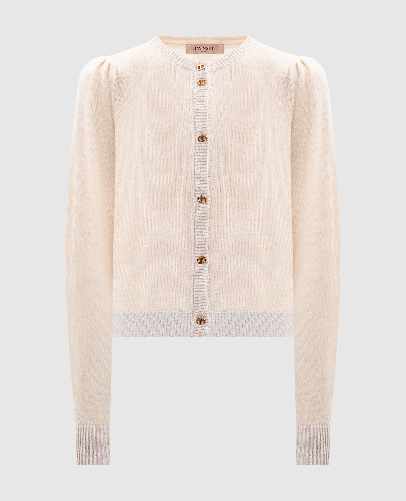 

Beige wool and cashmere cardigan Twinset