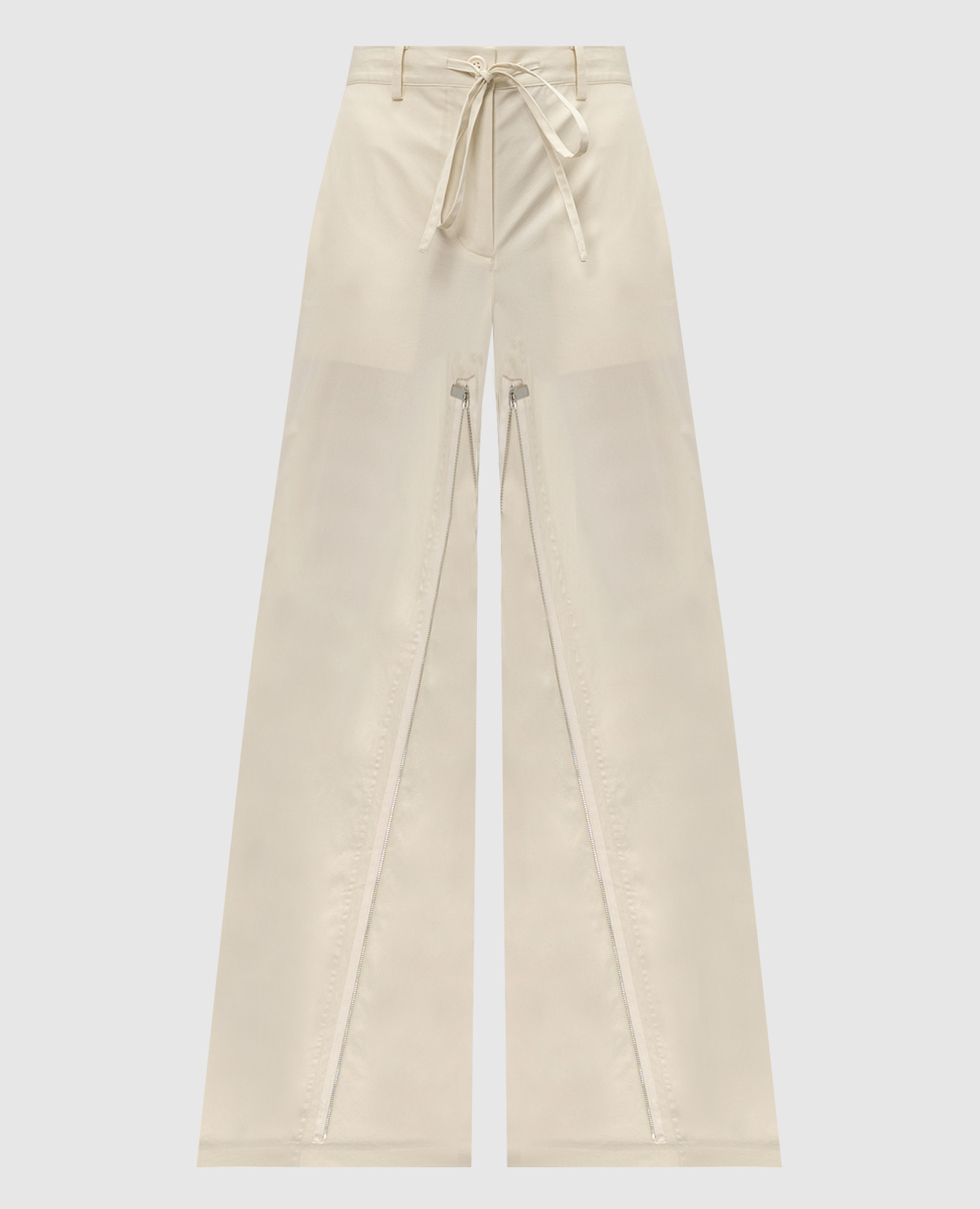 

Beige pants with zippers Helmut Lang