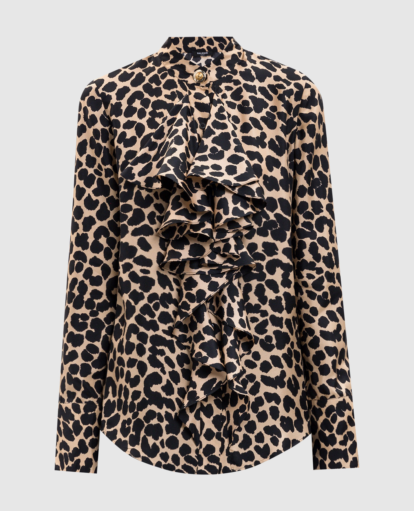

Animal print silk blouse Balmain, Beige
