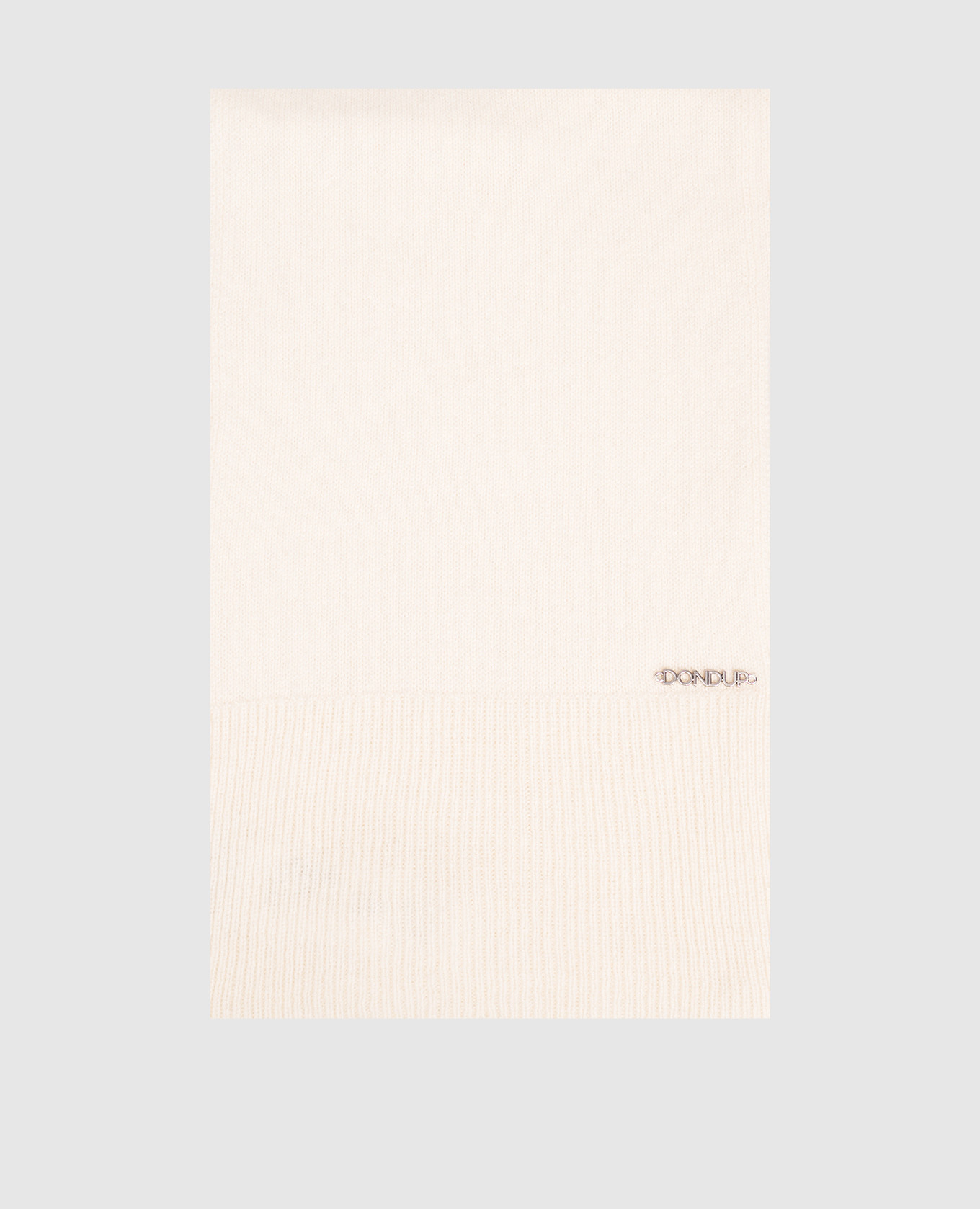 Beige cashmere and wool scarf with logo Dondup