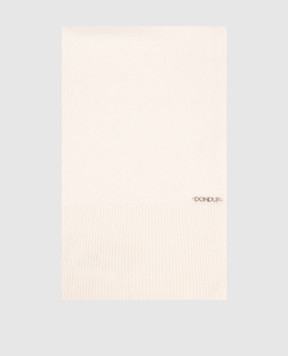 Dondup Beige cashmere and wool scarf with logo WK288Y00480DXXX
