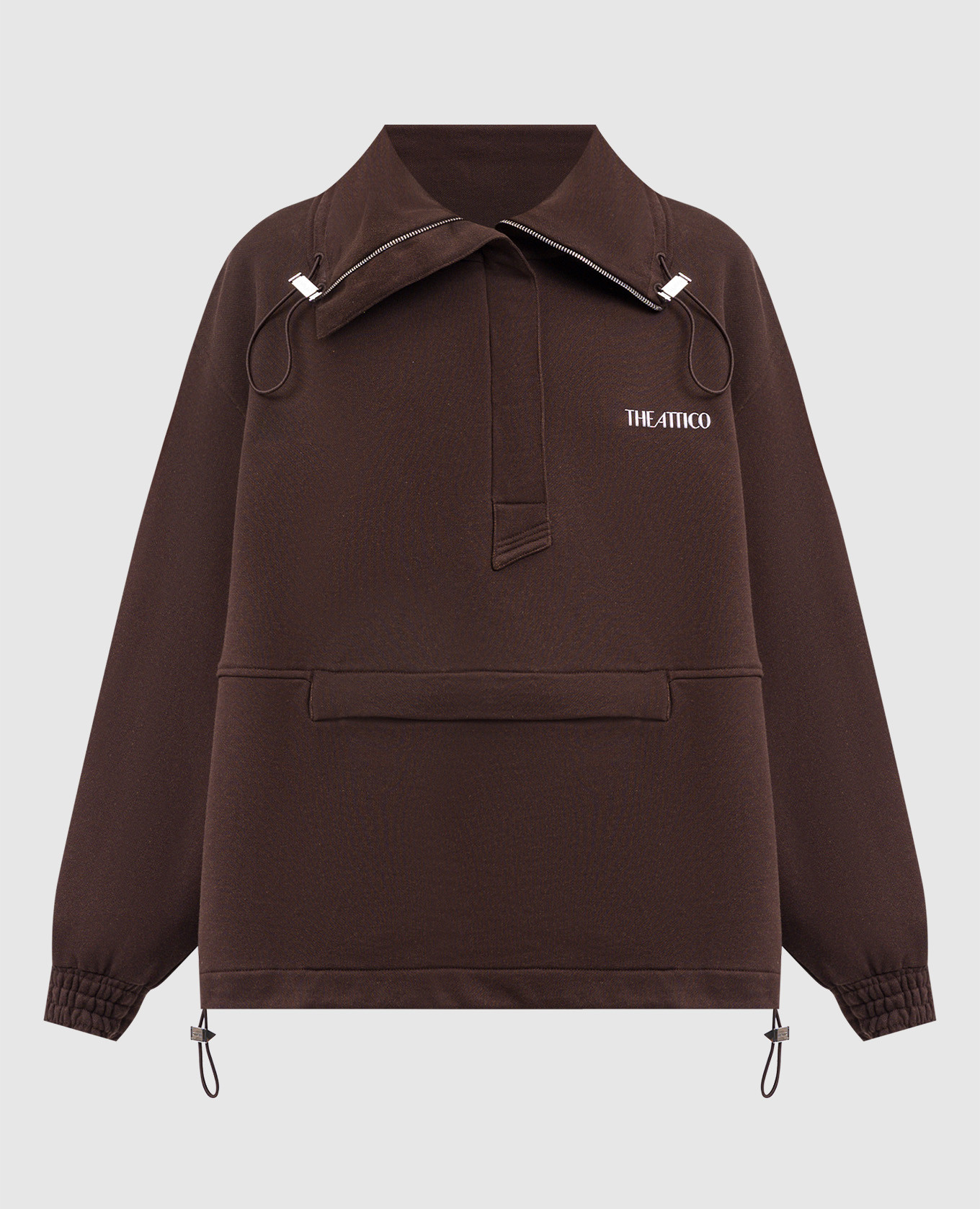 

Brown sports jacket with textured logo The Attico, Khaki