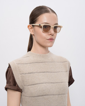 Brunello Cucinelli Beige sunglasses with a monil chain MOCGEMMV06
