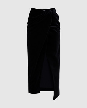 Balenciaga Black velour midi skirt 831233TMO26