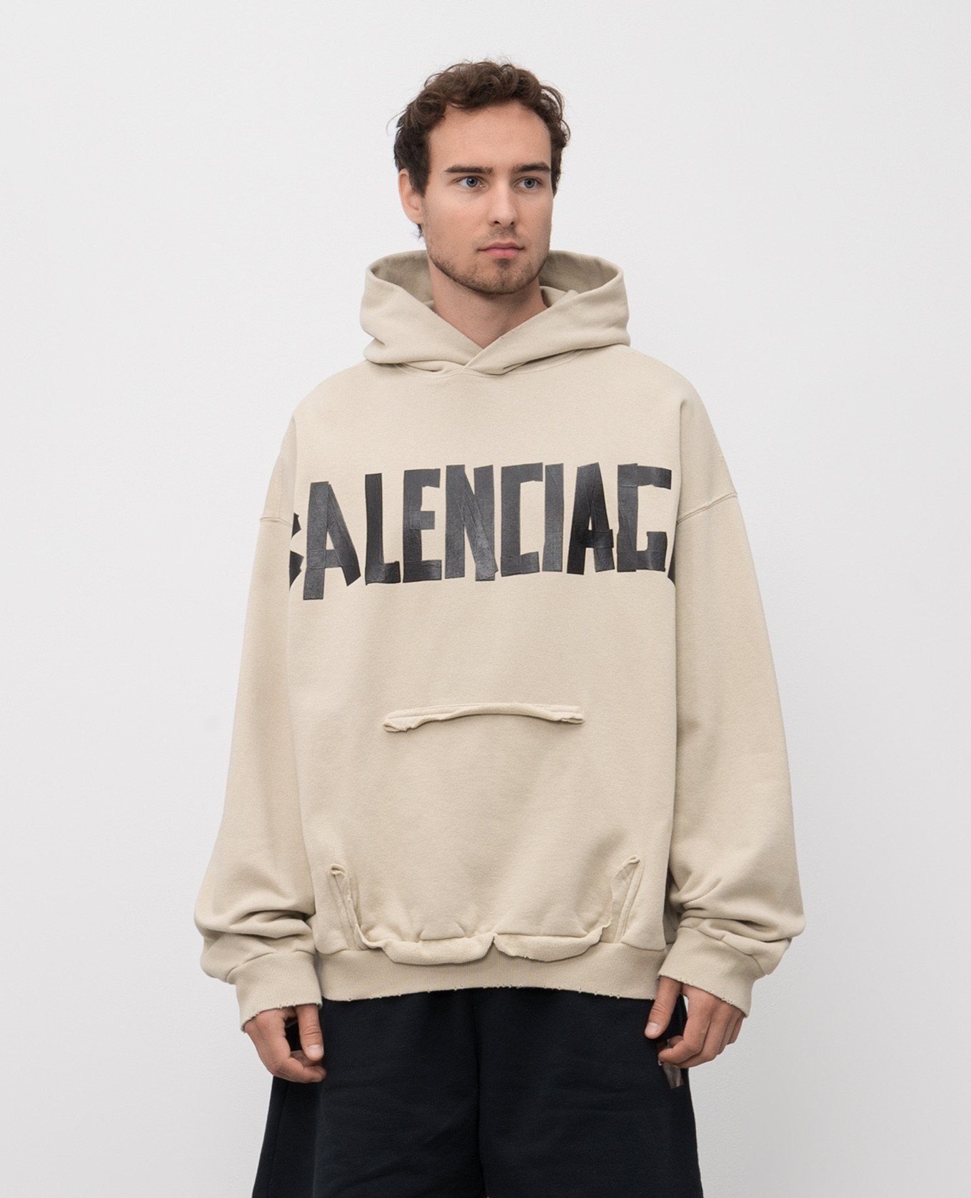 

Beige Tape Type Hoodie Balenciaga