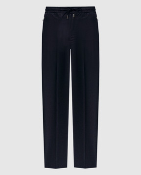 Bertolo Cashmere Blue cashmere and wool pants 000290001391