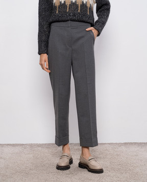 Peserico Gray pants with lapels P0471002660