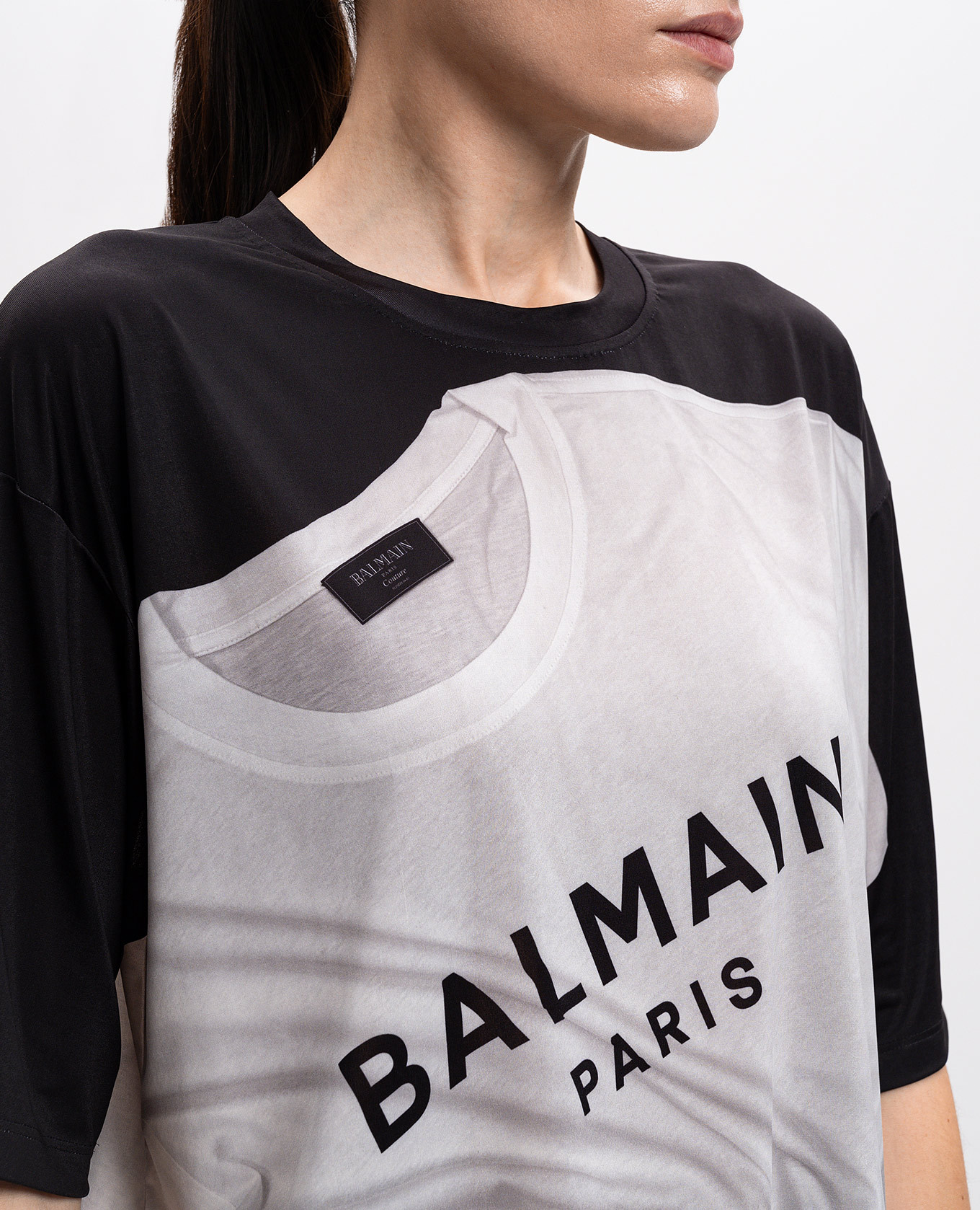 

Black T-shirt with logo print Balmain