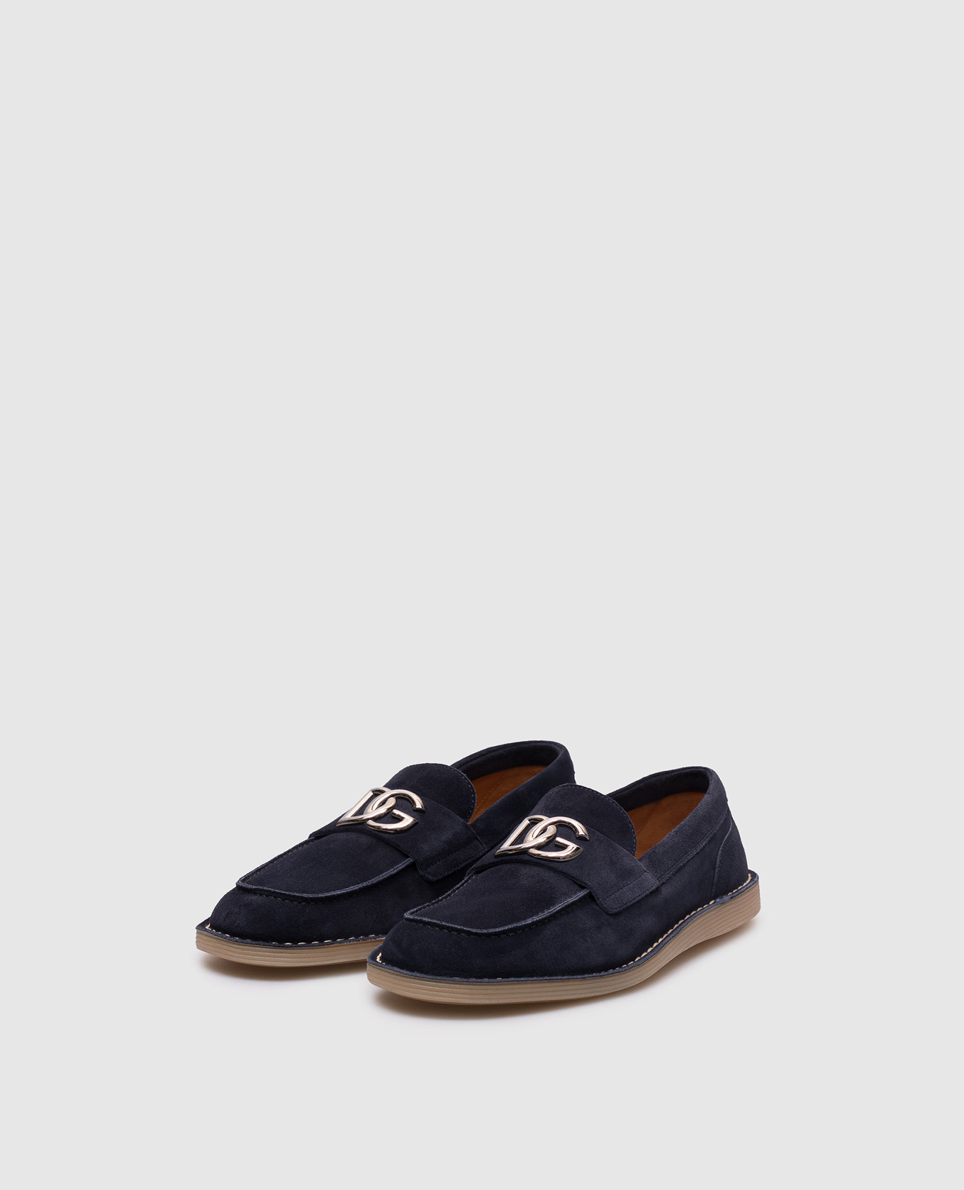 

Blue suede loafers with monogram logo Dolce&Gabbana