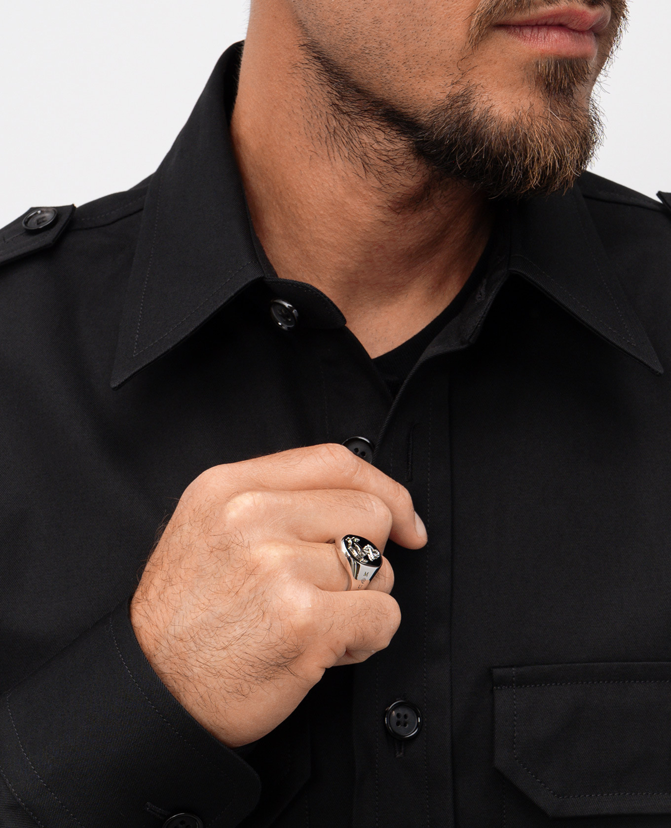 

Silver ring with logo engraving Alexander McQueen