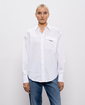 Brunello Cucinelli White shirt with a monil chain M0091MY516