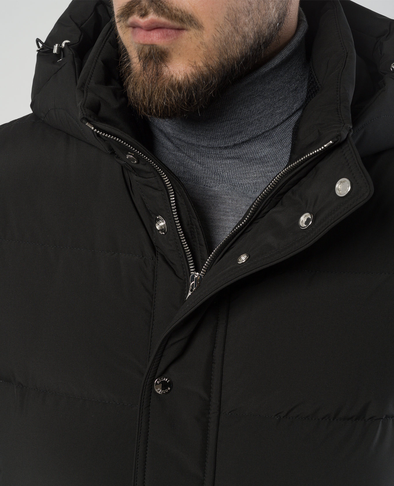 

Black quilted down jacket MooRER