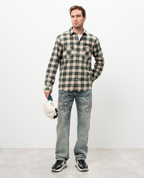 AMIRI Blue jeans with logo print AMDNGH1058