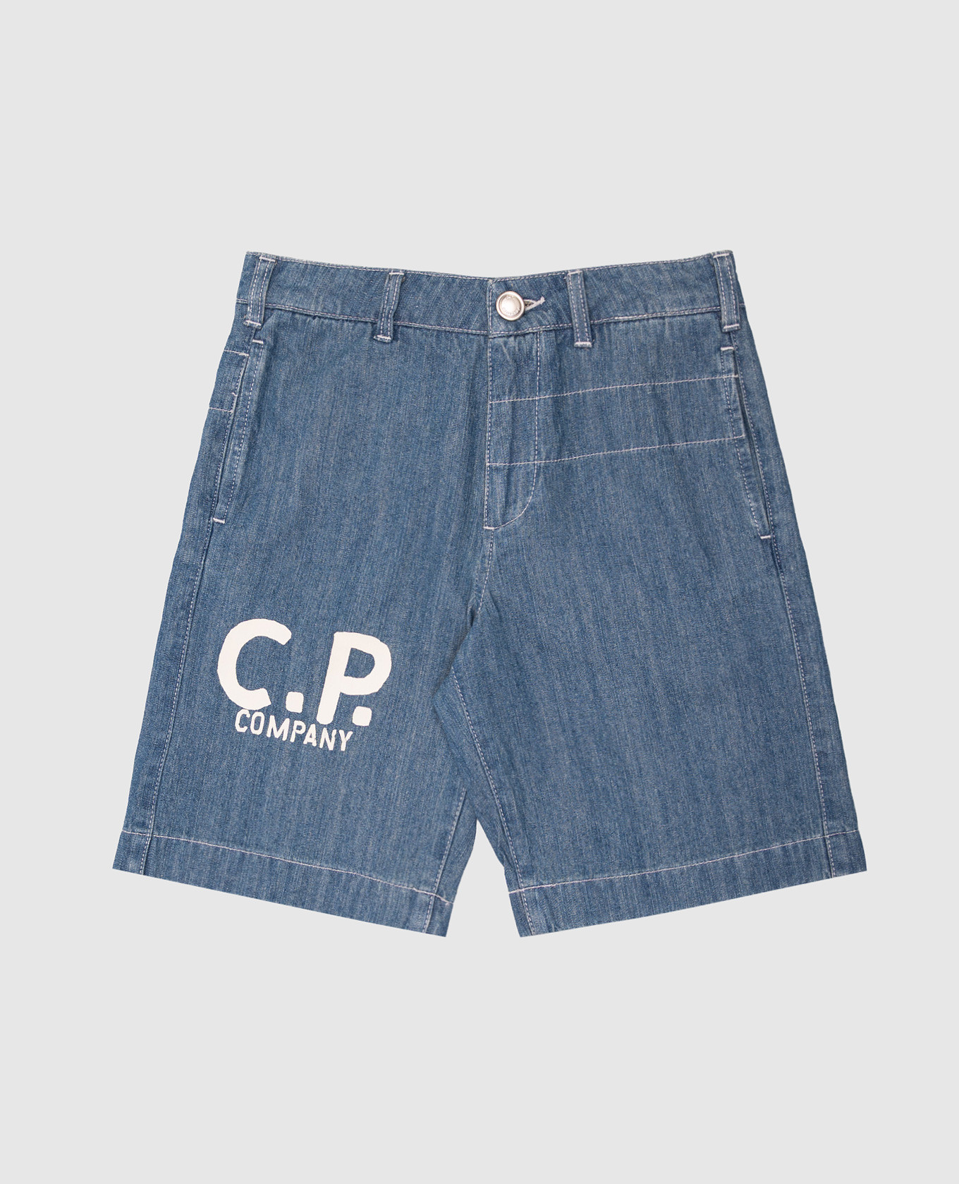 

Children's blue denim shorts with logo C.P. Company