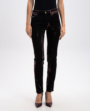 Versace Jeans Couture Black jeans with a marble effect 77HAB5K0DW081F01