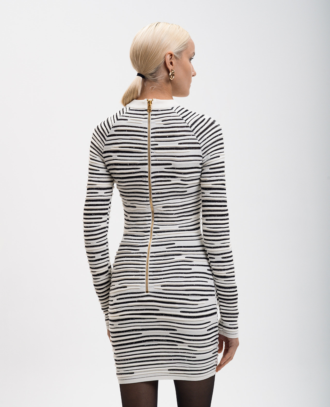 

White mini dress with textured pattern Balmain