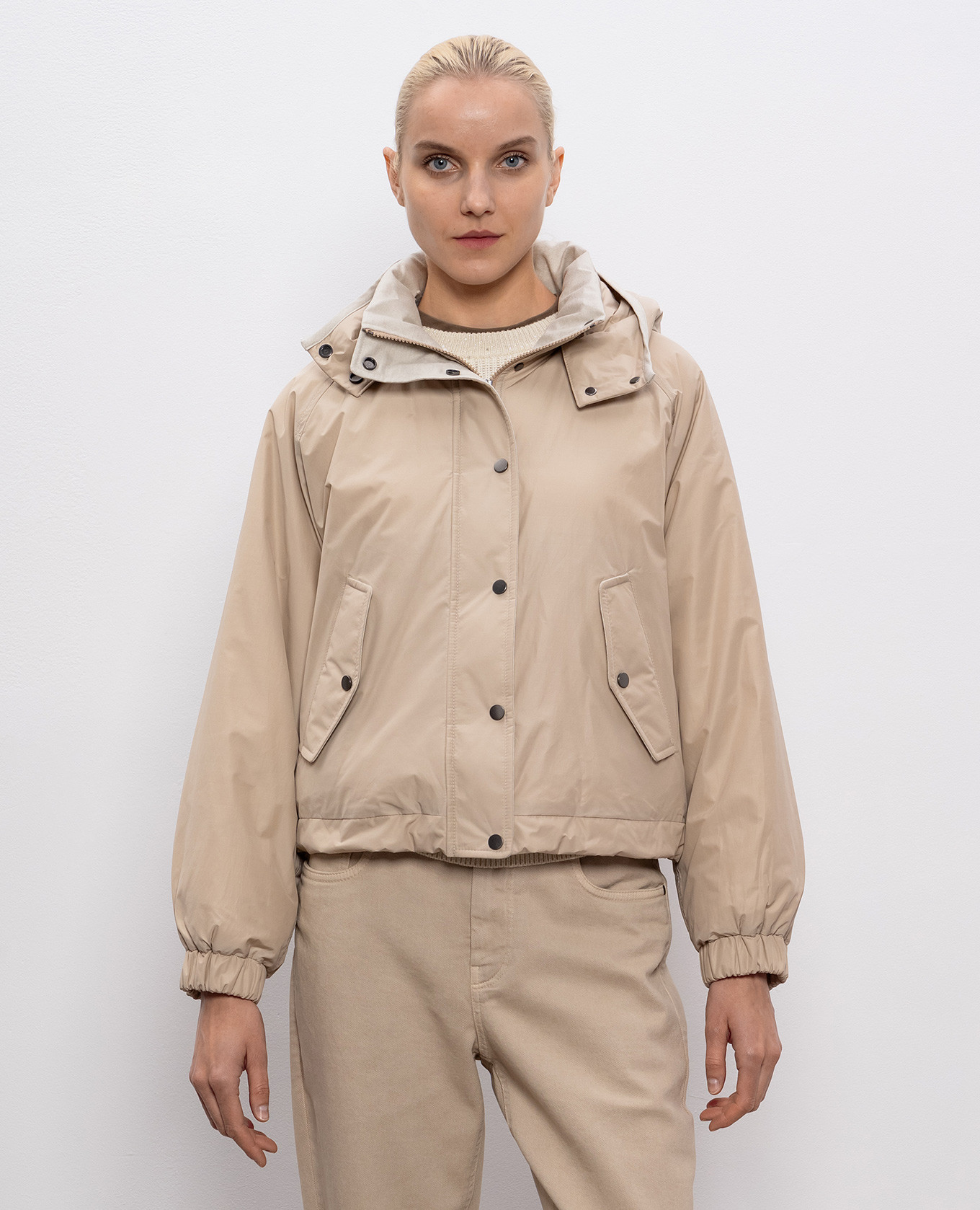 

Beige down jacket with monil chain Brunello Cucinelli