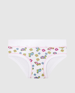 RiminiVeste Emy Bimba children's white panties with a floral shell print B2758