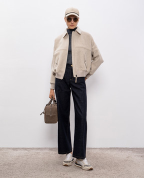 Brunello Cucinelli Striped wool and cashmere top with lurex M14855004