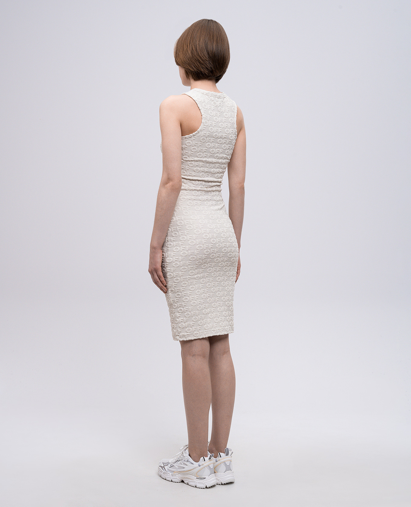 

Beige dress with logo pattern Off-White