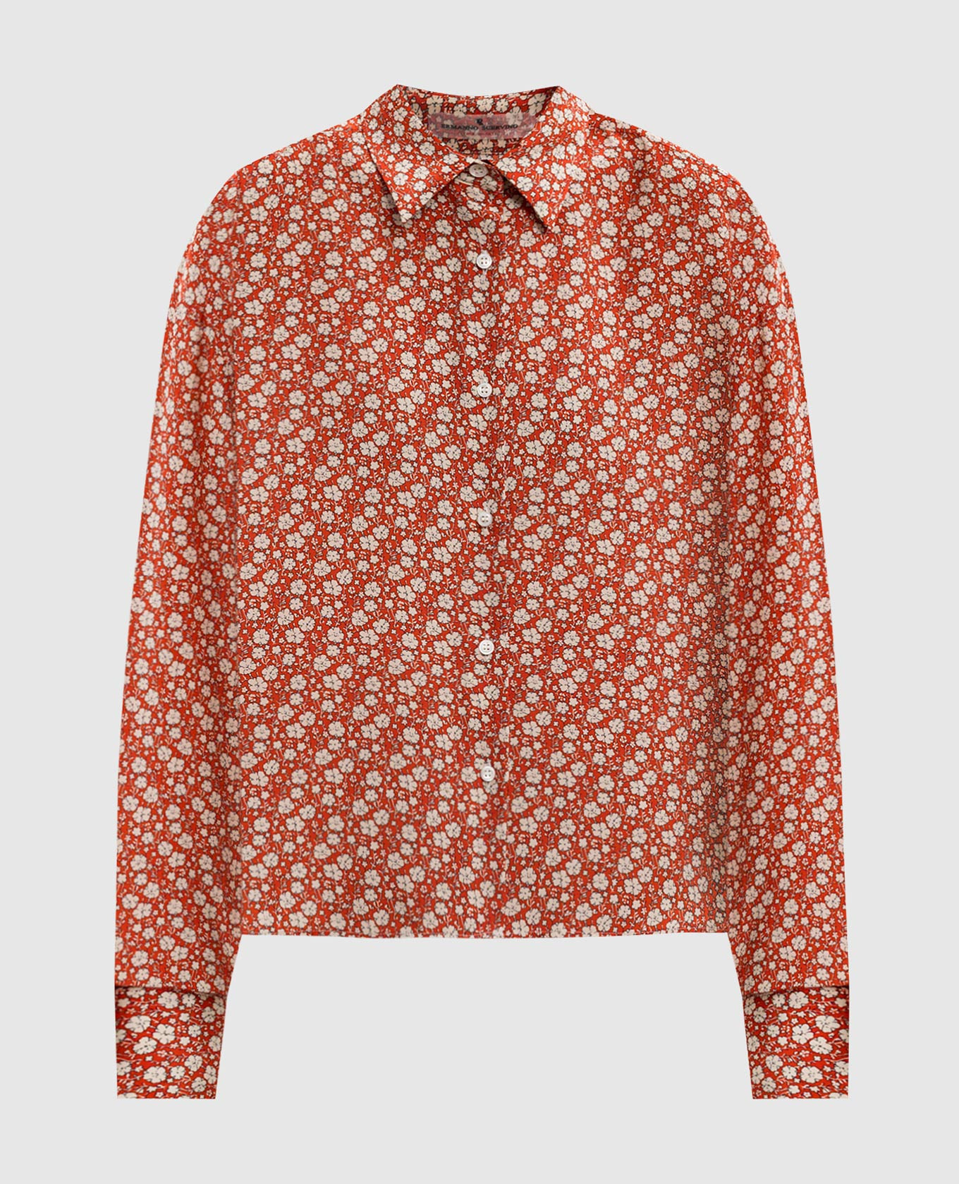 Red silk blouse with floral print Ermanno Scervino