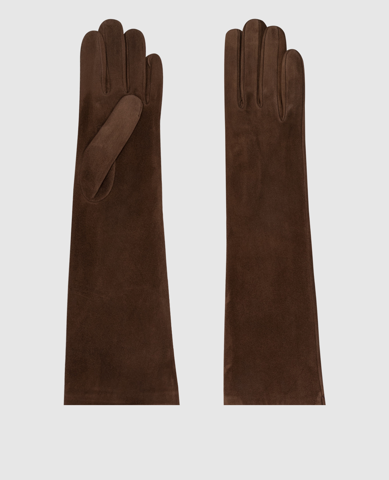 Brown suede long gloves Sermoneta Gloves
