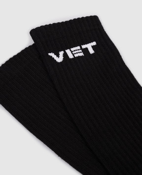 Vetements Black socks with logo UH76SO250Bm