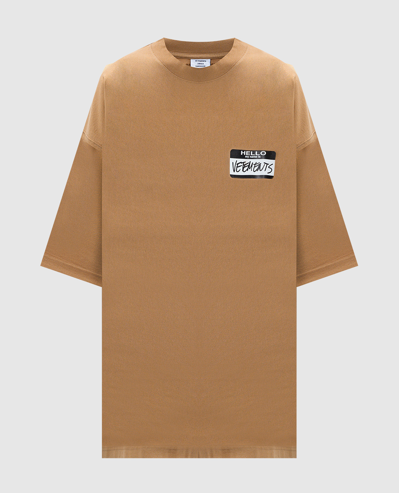 Beige t-shirt with logo vetements