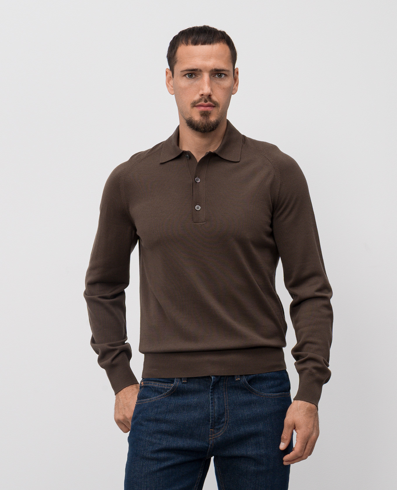 

Brown wool polo shirt Tom Ford