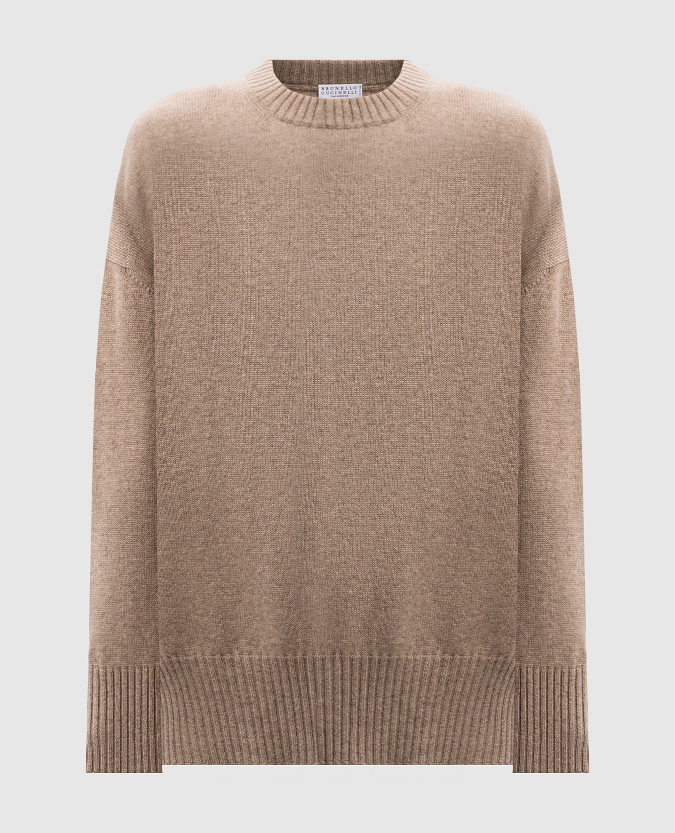 Brown cashmere sweater brunello cucinelli