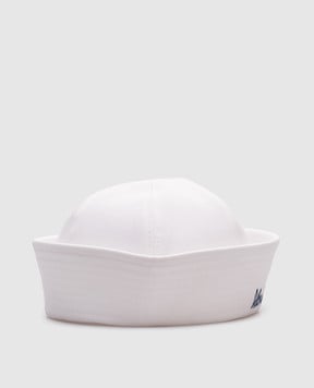 Dolce&Gabbana Children's white panama hat with logo embroidery LB5H53G7O3B