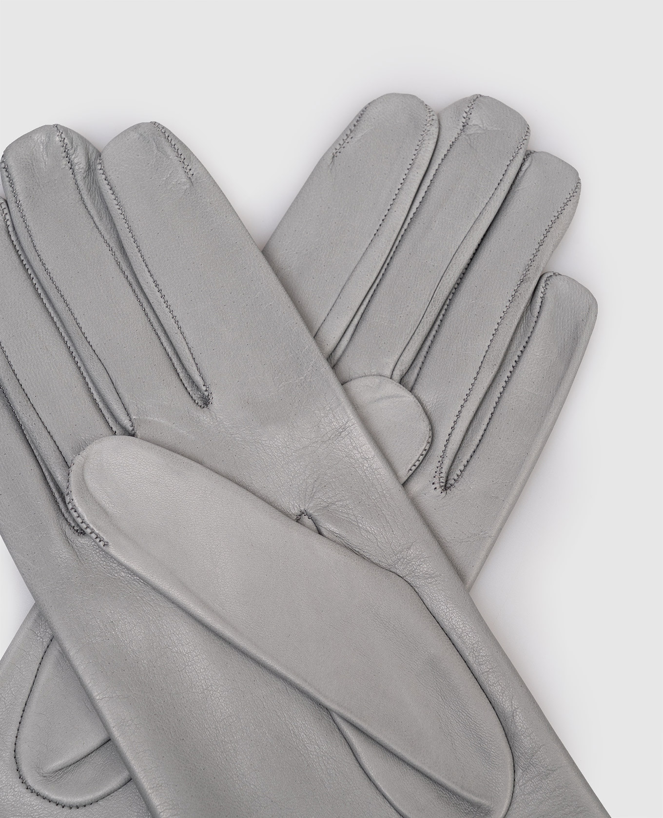 

Blue leather gloves with slit Sermoneta Gloves, Light blue