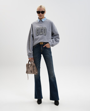 Balenciaga Grey insulated sweatshirt with shirt collar 837035TSVP2